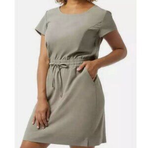 32 Degrees Women's Casual Twill Keyhole Back Dress, Green Shadow
